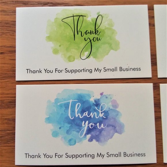 Thank You Cards Business 100 Supporting Small Business 4 Water color designs - Picture 4 of 4